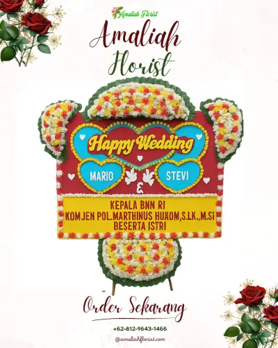 Karangan Papan Bunga Pernikahan di Cisomangbarat